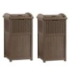 Suncast GHW1732 15.75" X 16" X 31.6" Trashcan Hideaway Outdoor Commercial 33 Gallon 31.6" Resin Garbage Waste Bin With Lid In Brown For Garage, 2 Pack