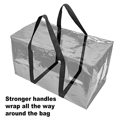 BAG-THAT! 6 Black Moving Bags Extra Large Heavy Duty Storage Bags Zippered Top Handles Wrap Bag Totes For Storage Packing Bags Moving Supplies Packing Supplies For Moving Moving Boxes Plastic Tote 2 BAG-THAT! 6 Black Moving Bags Extra Large Heavy Duty Storage Bags Zippered Top Handles Wrap Bag Totes For Storage Packing Bags Moving Supplies Packing Supplies For Moving Moving Boxes Plastic Tote - Image 2