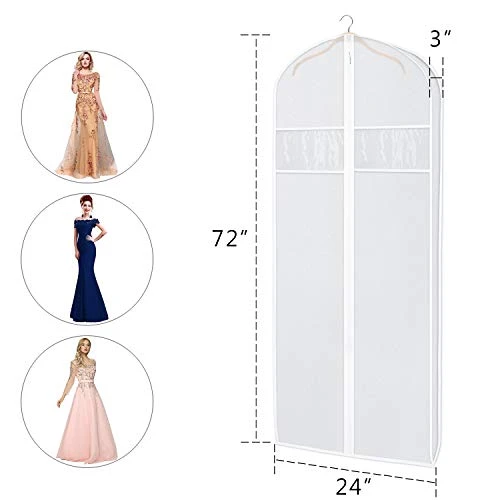 Zilink Dress Garment Bags For Storage 72-inch With Clear Window And 3" Gusset Dress Cover Bag For Long Evening Dresses,Fur Coat, Long Dress Gown Closet Storage 2 Zilink Dress Garment Bags For Storage 72-inch With Clear Window And 3" Gusset Dress Cover Bag For Long Evening Dresses,Fur Coat, Long Dress Gown Closet Storage - Image 2