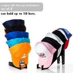 HAYVAN Hat Racks For Baseball Caps Set Of 2 - Wall Mount Or Stand Up - Hold Up To 10 Caps - Acrylic Hat Display And Storage For Bedroom, Closet, Dresser, Entrance (Black) -GENERIC Shop 41IsTlqMNkL