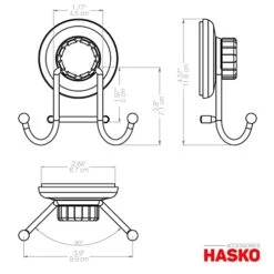 HASKO Accessories - Powerful Vacuum Suction Cup Hooks - Organizer For Towel, Bathrobe And Loofah - Strong Stainless Steel Towel Hooks For Bathroom & Kitchen, Towel Hanger Storage (2 Pack) -GENERIC Shop 41IyBVa7RAL