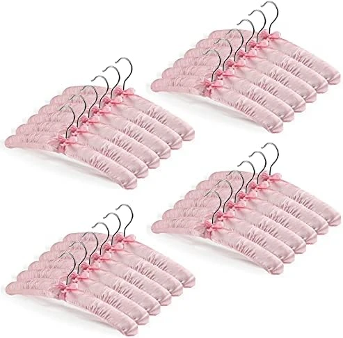 24 Pieces Satin Padded Hangers Satin Hangers With Anti-Rust Swiveling Hook Shoulder Hangers for Hanging Dresses, Sweaters, Suits And More (White) 6 24 Pieces Satin Padded Hangers Satin Hangers With Anti-Rust Swiveling Hook Shoulder Hangers for Hanging Dresses, Sweaters, Suits And More (White) - Image 6