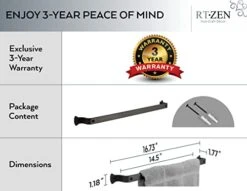 Farmhouse Towel Rack For Bathroom - Handcrafted Wrought Iron Kitchen Towel Bar Straight Wall Mount Rod - Matte Black Towel Hanger For Home Or Office - 17" Rack Fits 14" Towels (Medium) -GENERIC Shop 41JDuqFcg1L