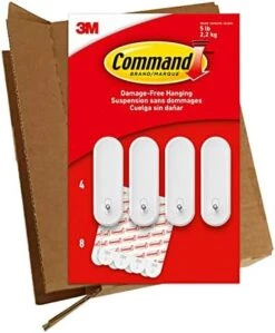 Command Large Wire Hooks, 4-Hooks, 8-Strips, Holds Up To 5 Lbs - Easy To Open Packaging -GENERIC Shop 41JmcL6ywqL. AC