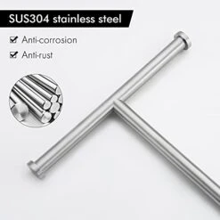 KES Hand Towel Stand For Bathroom Countertop Double-T Towel Holder Towel Rack With Square Base SUS304 Stainless Steel Brushed Finish, BTH209B-2 -GENERIC Shop 41JxGKqi6tS