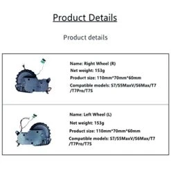 COOLDI Appliances Compatible With Roborock S5 MAX S50 MAX S55 MAX S6 Pure S7 Wheeled Sweeping Robot Left & Right Wheel Replacement Parts Sweeper Accessories (Color : L & R Wheels)