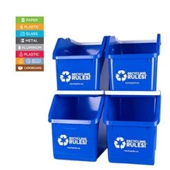 Recycling Rules 6 Gallon Stackable Recycling Bin Container In Blue, Eco-Friendly BPA-Free Handy Recycler With Handle, 4-Pack 15 Recycling Rules 6 Gallon Stackable Recycling Bin Container In Blue, Eco-Friendly BPA-Free Handy Recycler With Handle, 4-Pack -GENERIC Shop 41KTqC5XqSL