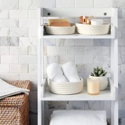 Juvale 3-Piece Small Round Cotton Rope Woven Storage Basket Set, Nesting Bins For Organizing Toys On Shelves, Counters, Montessori Classroom, Home Decor (White, 3 Sizes) -GENERIC Shop 41KXoGQKGwL