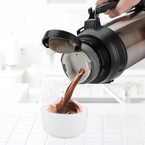 Comvi 68oz Large Coffee Thermus For Travel - 24 Hours Hot & Cold Flasks For Hot And Cold Drinks, Stainless Steel, Vacuum Insulated Flask With 2 Cups For Hiking & Camping For Men/Women - Coffee 2 Comvi 68oz Large Coffee Thermus For Travel - 24 Hours Hot & Cold Flasks For Hot And Cold Drinks, Stainless Steel, Vacuum Insulated Flask With 2 Cups For Hiking & Camping For Men/Women - Coffee - Image 2