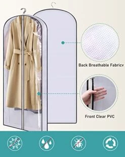 SLEEPING LAMB 60'' Long Hanging Garment Bags For Closet Storage Gusseted Clear Dress Bag For Clothes, Gowns, Coats, Suits, 5 Packs 10 SLEEPING LAMB 60'' Long Hanging Garment Bags For Closet Storage Gusseted Clear Dress Bag For Clothes, Gowns, Coats, Suits, 5 Packs -GENERIC Shop 41LT8fj2b1L