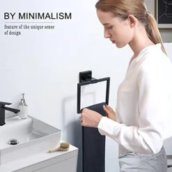 Matte Black Towel Ring Bathroom Hand Towel Holder Stainless Steel Square Towel Hangers Wall Mounted 12 Matte Black Towel Ring Bathroom Hand Towel Holder Stainless Steel Square Towel Hangers Wall Mounted -GENERIC Shop 41LqxuFz7jL