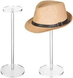 MyGift 16-Inch Clear Premium Acrylic Hat Rack Stand And Wig Holder, Decorative Cap Fedora Cowboy Hat Display Stand With Pedestal And Sturdy Round Base, Set Of 2 -GENERIC Shop 41M7wQBSL. AC