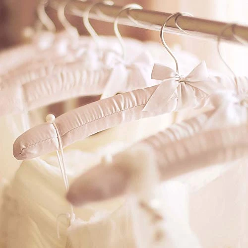 24 Pieces Satin Padded Hangers Satin Hangers With Anti-Rust Swiveling Hook Shoulder Hangers for Hanging Dresses, Sweaters, Suits And More (White) 5 24 Pieces Satin Padded Hangers Satin Hangers With Anti-Rust Swiveling Hook Shoulder Hangers for Hanging Dresses, Sweaters, Suits And More (White) - Image 5