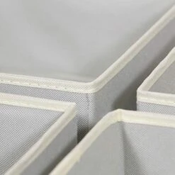 DIOMMELL Set Of 18 Foldable Cloth Storage Box Closet Dresser Drawer Organizer Fabric Baskets Bins Containers Divider For Baby Clothes Underwear Bras Socks Lingerie Clothing,Grey 666 -GENERIC Shop 41MZPExKOyL