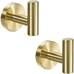 YGIVO 2 Pack Towel Hooks, Brushed Nickel SUS304 Stainless Steel Coat Robe Clothes Hook Modern Wall Hook Holder For Bathroom Kitchen Garage Hotel Wall Mounted (Brushed Nickel) -GENERIC Shop 41MxKRV1mKL. AC