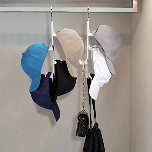 2 Pack Hat Rack For Baseball Caps, Purse Hanger For Closet,Handbag Organizer,Closet Organizers And Storage,Rotating Handbag Hat Hooking Storage Space Saver,Baseball Cap Holder, Keep Hat Cleaner 3 2 Pack Hat Rack For Baseball Caps, Purse Hanger For Closet,Handbag Organizer,Closet Organizers And Storage,Rotating Handbag Hat Hooking Storage Space Saver,Baseball Cap Holder, Keep Hat Cleaner - Image 3