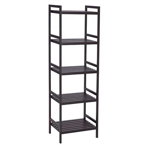 SONGMICS Adjustable Storage Shelf Rack, 5-Tier Multifunctional Shelving Unit Stand Tower, Bookcase For Bathroom Living Room Kitchen 17.7 X 12.4 X 55.9 Inches, Holds Up To 132 Lb, Brown UBCB75BR 1 SONGMICS Adjustable Storage Shelf Rack, 5-Tier Multifunctional Shelving Unit Stand Tower, Bookcase For Bathroom Living Room Kitchen 17.7 X 12.4 X 55.9 Inches, Holds Up To 132 Lb, Brown UBCB75BR
