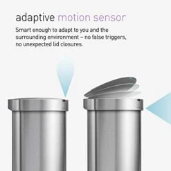 Simplehuman 45 Liter / 12 Gallon Semi-Round Automatic Sensor Trash Can, Brushed Stainless Steel 9 Simplehuman 45 Liter / 12 Gallon Semi-Round Automatic Sensor Trash Can, Brushed Stainless Steel -GENERIC Shop 41NhB8Az1uL