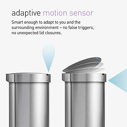 Simplehuman 45 Liter / 12 Gallon Semi-Round Automatic Sensor Trash Can, Brushed Stainless Steel 4 Simplehuman 45 Liter / 12 Gallon Semi-Round Automatic Sensor Trash Can, Brushed Stainless Steel - Image 4