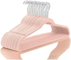 MIZGI Premium Velvet Hangers (50 Pack) Heavy Duty - Non Slip Felt Hangers - Velvet Suit Hangers White - Chrome Hooks,Space Saving Clothes Hangers -GENERIC Shop 41NhzW6fR7L. AC