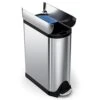 Simplehuman 40 Liter / 10.6 Gallon Dual Compartment Butterfly Lid Kitchen Recycling Step Trash Can, Brushed Stainless Steel