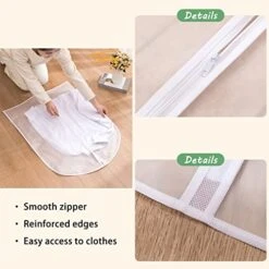 AIDBUCKS Garment Bags 6 Pieces Clothes Covers Protecting Dusts Lightweight Clear Full Zipper Suit Bags Long-Term Storage Jacket Coat Dress, White, 24x48" 15 AIDBUCKS Garment Bags 6 Pieces Clothes Covers Protecting Dusts Lightweight Clear Full Zipper Suit Bags Long-Term Storage Jacket Coat Dress, White, 24x48" -GENERIC Shop 41O4PxvDTmL