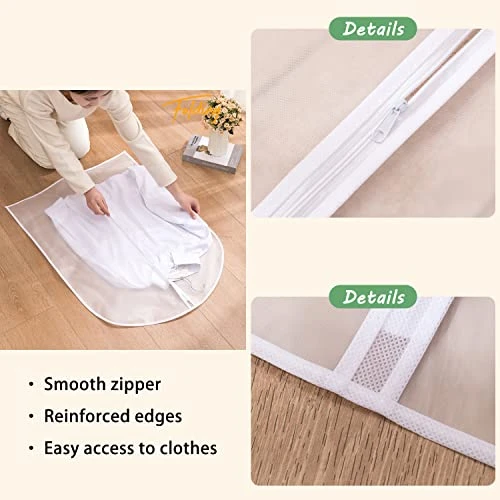 AIDBUCKS Garment Bags 6 Pieces Clothes Covers Protecting Dusts Lightweight Clear Full Zipper Suit Bags Long-Term Storage Jacket Coat Dress, White, 24x48" 5 AIDBUCKS Garment Bags 6 Pieces Clothes Covers Protecting Dusts Lightweight Clear Full Zipper Suit Bags Long-Term Storage Jacket Coat Dress, White, 24x48" - Image 5