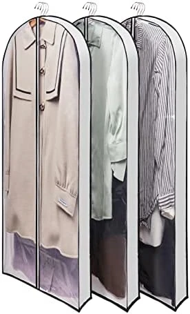 Wutrye 40" Full Clear Garment Bags For Hanging Clothes With 6" Gusset 2 Zippers Transparent Suit Bags Protector Cover For Travel Moving Closet Storage Moth Proof Sweater Jacket Coat Shirts 3 Packs 12 Wutrye 40" Full Clear Garment Bags For Hanging Clothes With 6" Gusset 2 Zippers Transparent Suit Bags Protector Cover For Travel Moving Closet Storage Moth Proof Sweater Jacket Coat Shirts 3 Packs - Image 12