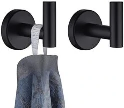 JQK Black Bathroom Towel Hook, Coat Robe Clothes Hook For Bathroom Kitchen Garage Wall Mounted (2 Pack), 304 Stainless Steel Matte Black, TH100-PB-P2 -GENERIC Shop 41OaG6cIWL. AC