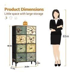 AOPSEN Tall Dressers For Bedroom With 8 Drawers, Storage Drawer Unit For Closet, Fabric Organizer Chest Of Drawers For Kids, Living Room, Nursery, Steel Frame, Wood Top -GENERIC Shop 41Ol5s09G8L