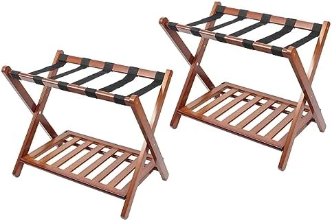 Smart FENDEE 2 Pack Fully Assembled Luggage Racks For Suitcases For Bedroom, Heavy Duty Bamboo Foldable Suitcase Stands With Storage Shelf, Wide Luggage Stand For Guest Room, Hotel, Natural 6 Smart FENDEE 2 Pack Fully Assembled Luggage Racks For Suitcases For Bedroom, Heavy Duty Bamboo Foldable Suitcase Stands With Storage Shelf, Wide Luggage Stand For Guest Room, Hotel, Natural - Image 6