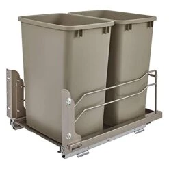 Rev-A-Shelf 53WC-1835SCDM-217 Double 35 Quart Pull-Out Under Mount Kitchen Waste Container Trash Cans With Soft-Close Slides, Silver 18 Rev-A-Shelf 53WC-1835SCDM-217 Double 35 Quart Pull-Out Under Mount Kitchen Waste Container Trash Cans With Soft-Close Slides, Silver -GENERIC Shop 41OrPT7ozqL