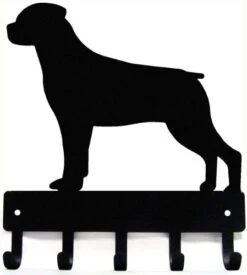 The Metal Peddler Rottweiler Dog - Key Holder For Wall - Small 6 Inch Wide - Made In USA; Gift For Dog Lovers
