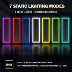 RGB LED Mirror 63"x20", Full Length Mirror With Lights, Body Mirror With Lights-LED Stand Up Mirror, Wall Mounted Hanging Mirror, Bedroom Body Mirror With Dimming & 7 Color Modes (White) -GENERIC Shop 41PlnsSIVQL