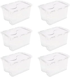 Sterilite 19608006 41 Quart/39 Liter Underbed Storage Box, Clear With White Lid, 6-Pack -GENERIC Shop 41PpJRvntrL. AC 1
