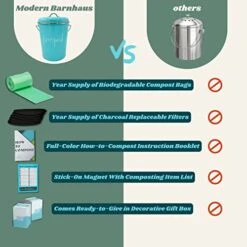 Compost Tumbler, Kitchen Compost Bin Countertop, Indoor Compost Bin Kitchen, Compost Bucket Kitchen, Compost Bins, Compost Caddy, Counter Food Composter For Kitchen, Greige (Beige-Grey) Compost Pail 13 Compost Tumbler, Kitchen Compost Bin Countertop, Indoor Compost Bin Kitchen, Compost Bucket Kitchen, Compost Bins, Compost Caddy, Counter Food Composter For Kitchen, Greige (Beige-Grey) Compost Pail -GENERIC Shop 41Q1lwHW8aL