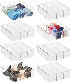 MDesign Plastic 12 Compartment Divided Drawer And Closet Storage Bin - Organizer For Scarves, Socks, Ties Bras, And Underwear - Dress Drawer Organizer, Shelf Organization - Lumiere Collection - Clear -GENERIC Shop 41Q5yVO12yL. AC