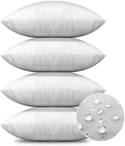 OTOSTAR Premium Waterproof Throw Pillow Inserts, Set Of 4 Water Resistant Square Form Cushion Stuffer For Bed Couch Decorative Outdoor Sofa Pillows Inserts White, 18x18 Inches -GENERIC Shop 41QEDOMYUPS. AC 4