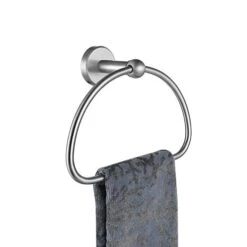 Towel Ring, Stainless Steel Half Ring Towel Holder For Bathroom, 7 Inch Brushed Finished Wall Mount, TR160-BN