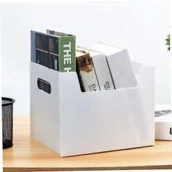 Alipis 2pcs Boxes Storage Box Plastic Container Decorative Storage Baskets Plastic File Box Book Sorter Shelf Storage Organizer Magazine Holders White Durable Boxes Book Storage Boxes -GENERIC Shop 41QHbfPaujL