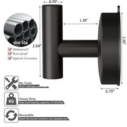 DGYB Large Suction Cup Hooks For Shower Set Of 2 Black Towel Hooks For Bathrooms Waterproof Stainless Steel Suction Shower Hooks For Inside Shower 15 Lb Removable Wall Hooks For Hanging Heavy Duty -GENERIC Shop 41QNSHhOcCL