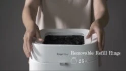 TOWNEW T Air Lite (T02B White) Auto Sealing & Self-Changing 4.4-Gallon Smart Trash Can With Open Top Barrel, Small -GENERIC Shop 41QbvjoqxcL