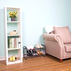 MAX Houser 2-Tier Metal Shoe Rack, Free Standing Shoe Storage Organizer, Wire Grid Shoe Tower For Closet Bedroom, Entryway, Gunmetal -GENERIC Shop 41QeoGTH9AL