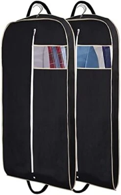 MISSLO 43" Gusseted Suit Bags For Men Travel Hanging Garment Bags Heavy Duty Suit Cover For Women Kids Clothes Shirts Short Dresses Coats, 2 Pack -GENERIC Shop 41QgxU739L. AC