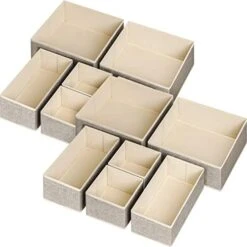 Criusia Underwear Drawer Organizer, 6 Set Foldable Underwear Drawer Organizer And Closet Dividers,Storage Box For Clothes, Socks, Underwear (6 Bins) (Light Grey) -GENERIC Shop 41ReNkTd5JL. AC