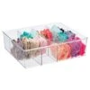 MDesign Plastic 12 Compartment Divided Drawer And Closet Storage Bin - Organizer For Scarves, Socks, Ties Bras, And Underwear - Dress Drawer Organizer, Shelf Organization - Lumiere Collection - Clear