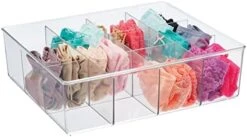 MDesign Plastic 12 Compartment Divided Drawer And Closet Storage Bin - Organizer For Scarves, Socks, Ties Bras, And Underwear - Dress Drawer Organizer, Shelf Organization - Lumiere Collection - Clear -GENERIC Shop 41RoqKe5sKL. AC