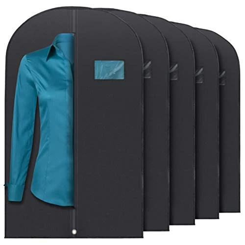Plixio 40" Black Garment Bags Suit Bag For Travel & Clothing Storage Of Dresses, Shirts, Fur Coats, Jackets & Dance Costumes - Hanging Suit Cover For Men & Women Closet Storage Garment Protector 1 Plixio 40" Black Garment Bags Suit Bag For Travel & Clothing Storage Of Dresses, Shirts, Fur Coats, Jackets & Dance Costumes - Hanging Suit Cover For Men & Women Closet Storage Garment Protector