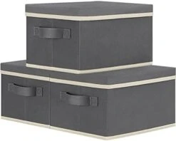 Asxsonn Fabric Storage Bins Large Storage Baskets For Organizing Set Of 3, Large Closet Storage Bins With Reinforced Handles, Foldable Storage Baskets For Shelves, Black, 15" X 11" X 9.6" -GENERIC Shop 41S5FbLVCaL. AC
