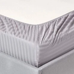 Cotton Sheets Set Light Grey Stripe Long-staple Cotton 400 Thread Count Bedsheets,(48"X75") 3/4 Full Bunk Sheet Set, Fits Mattress 16'' Deep Pocket Soft & Sateen Weave 4 PCs Sheets And Pillowcases 10 Cotton Sheets Set Light Grey Stripe Long-staple Cotton 400 Thread Count Bedsheets,(48"X75") 3/4 Full Bunk Sheet Set, Fits Mattress 16'' Deep Pocket Soft & Sateen Weave 4 PCs Sheets And Pillowcases -GENERIC Shop 41SDA4MiiKL